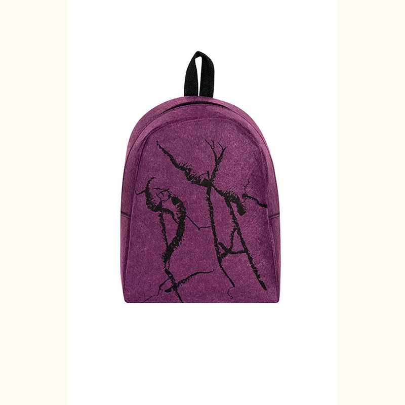 FLY COLOR Unisex Purple Felt Lightning Pattern Backpack