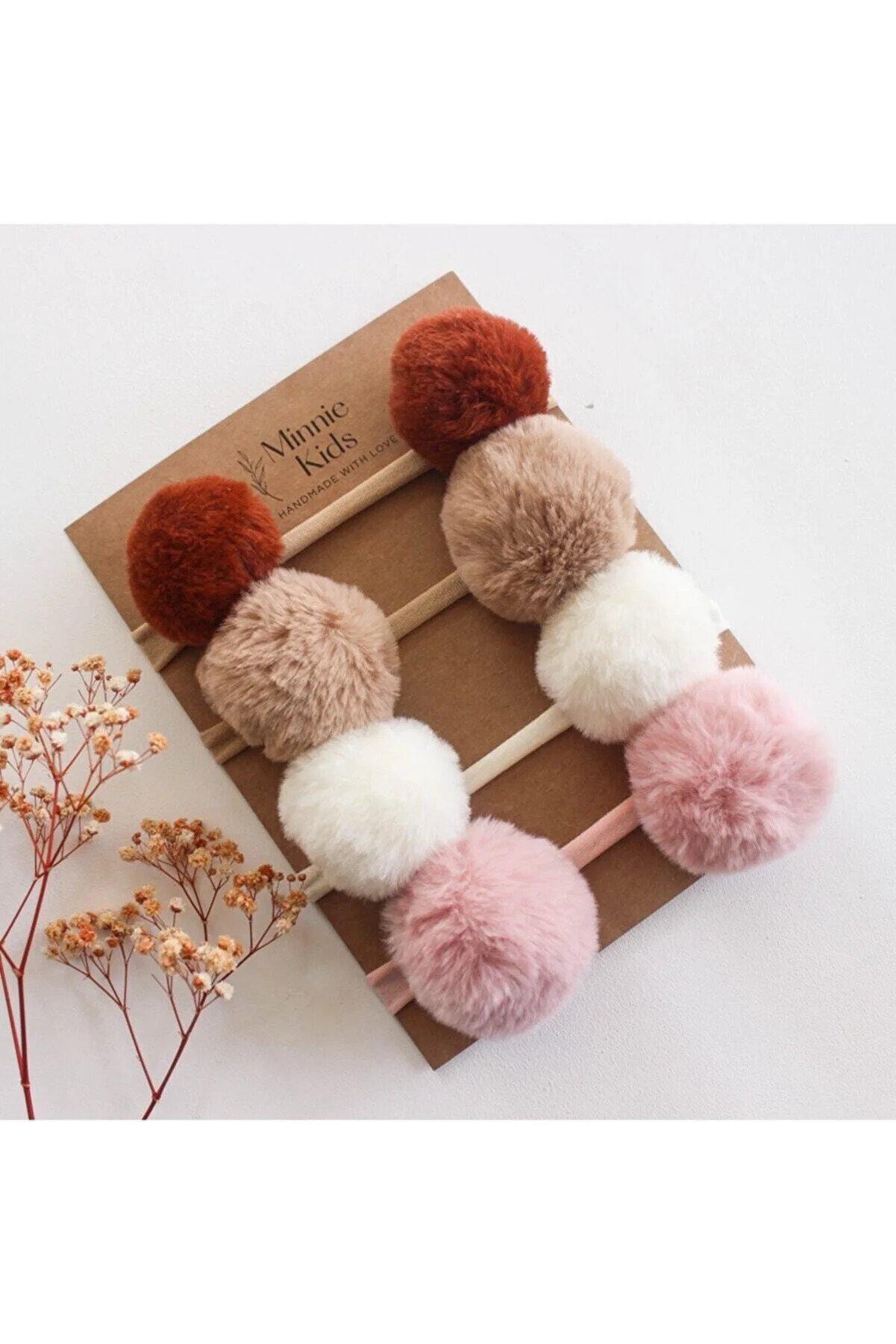 Girl's 4-Piece Pompom Hair Band Set