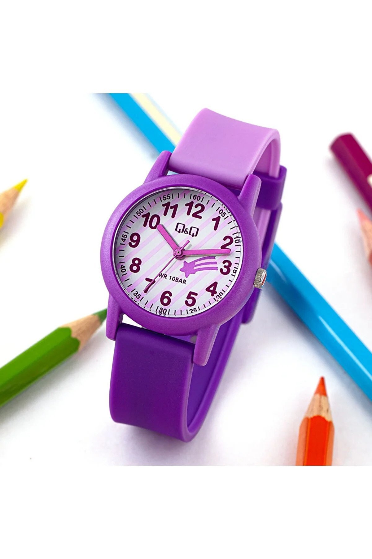 Girl's Purple Waterproof Wristwatch