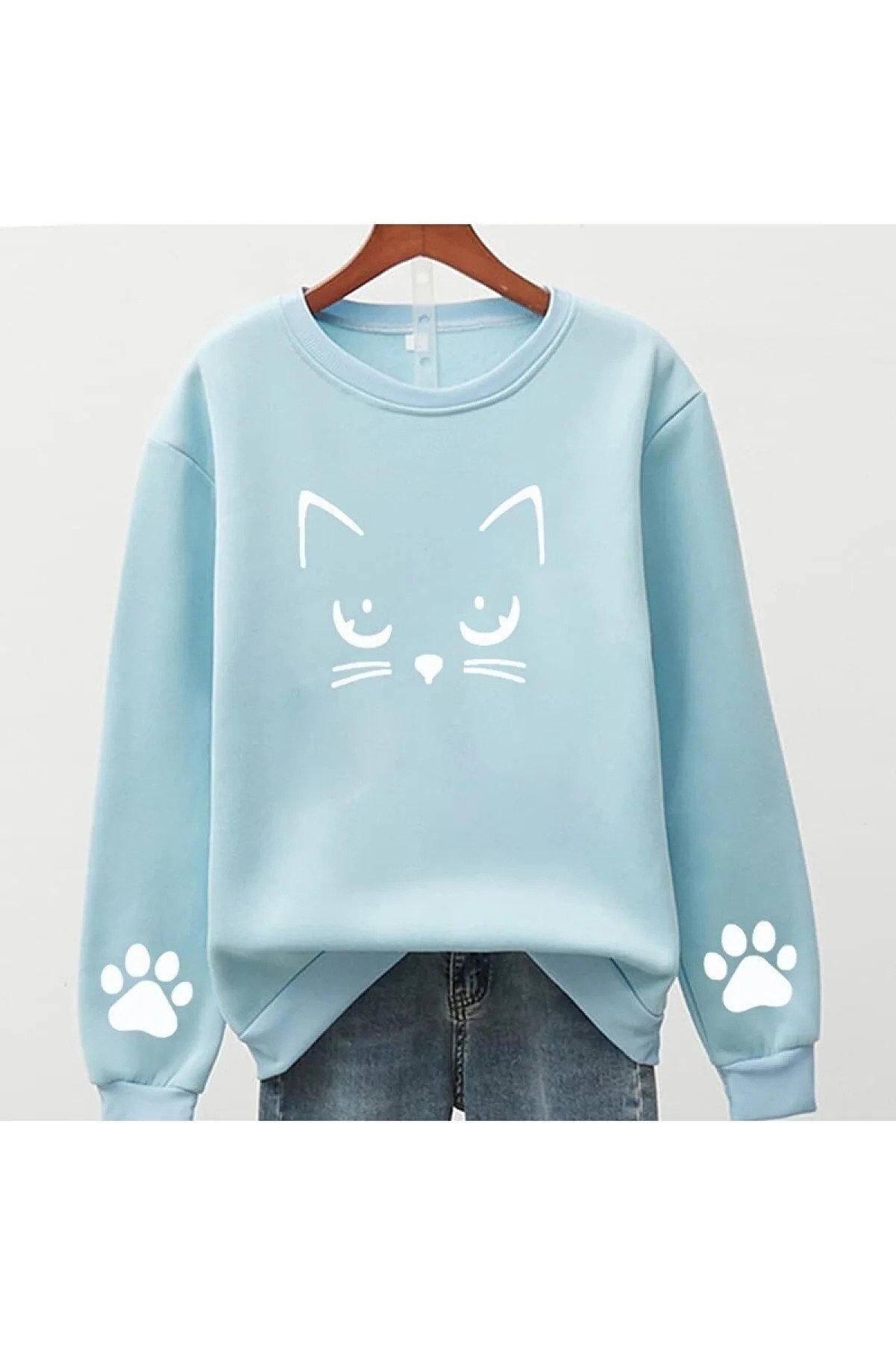 Machetta Kids Oversize Meov Cat Printed Sweatshirt  -GD108