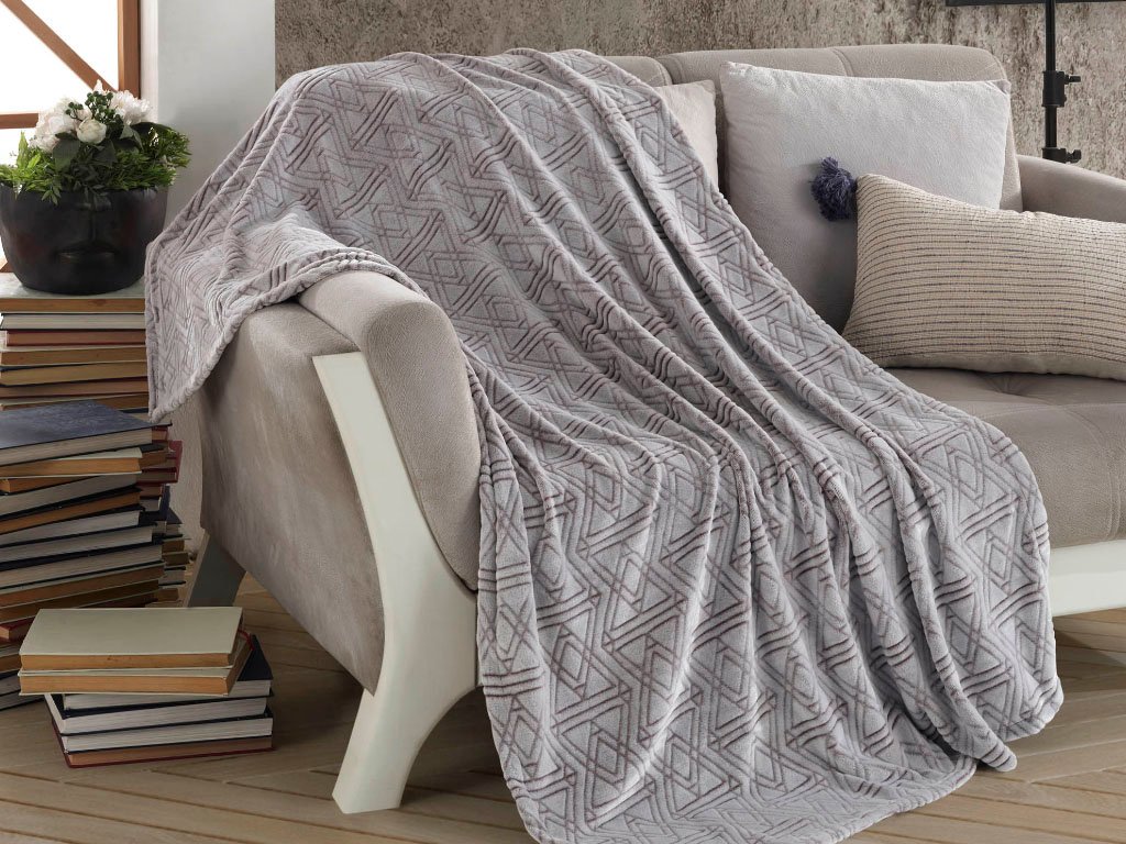 1 PIECE PETRA BS 02 DOUBLE LAYERED DOUBLE WELLSOFT BLANKET 220 X 240 CM - LIGHT