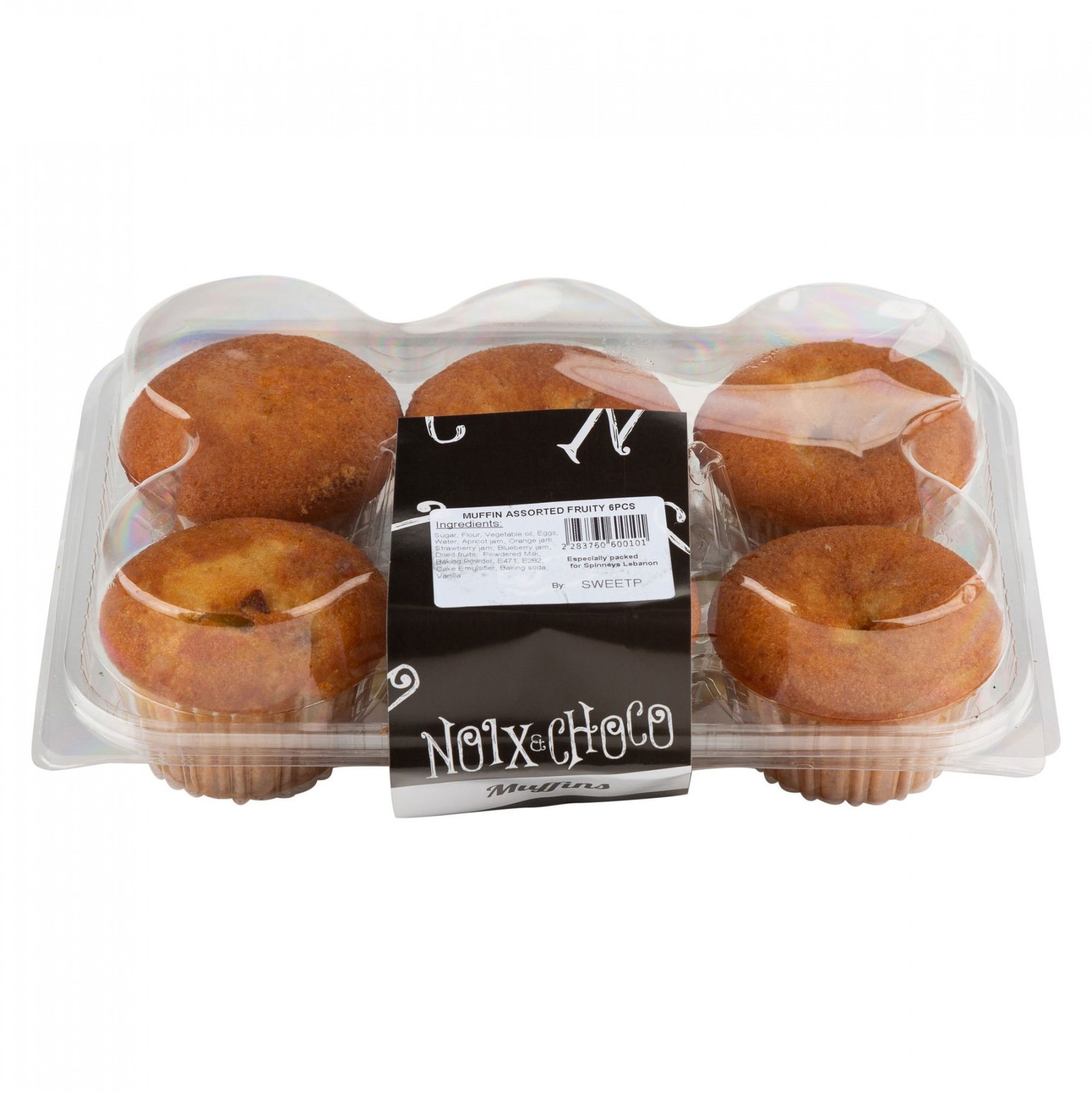 Noix Et Choco Muffin Assorted Fruity 6 Pieces