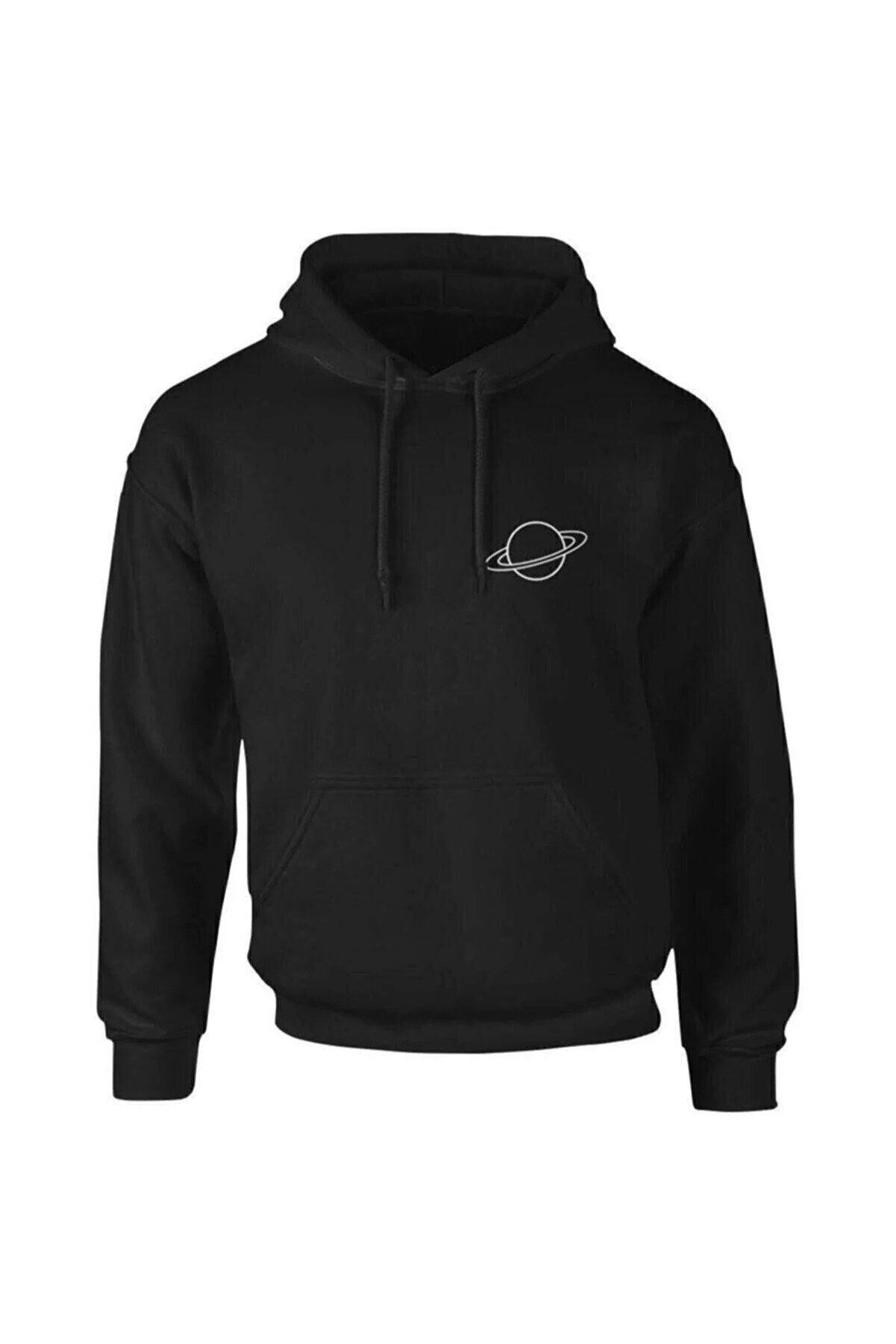 Buğraterzimoda Men's Black Saturn Logo Sweatshirt