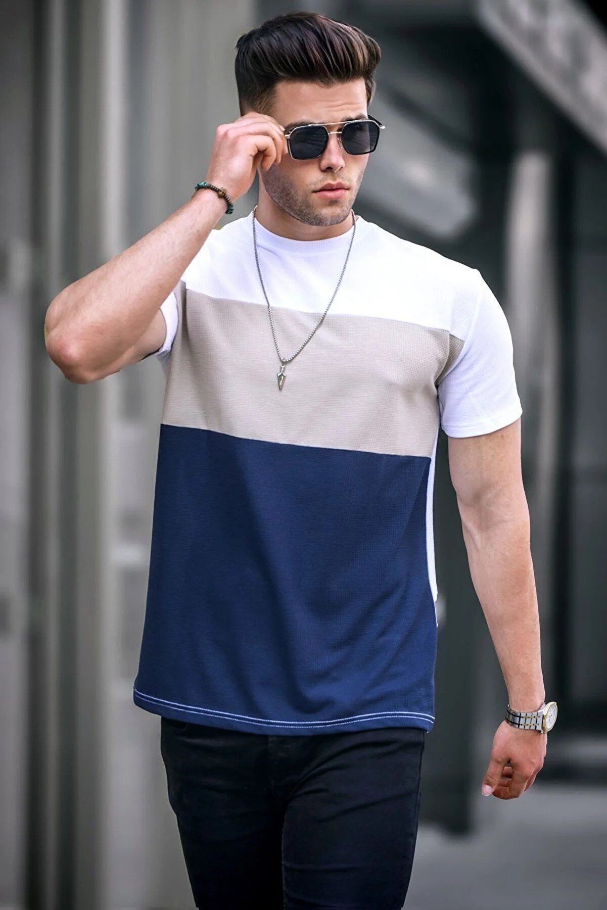 Madmext Men's Color Blocked  T-Shirt