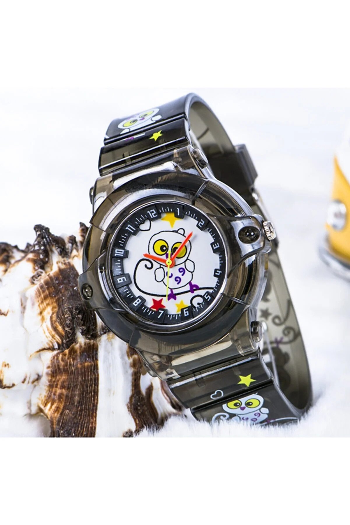 Spectrum Owl Figured Children's Wristwatch with Smoked Color Silicone Strap