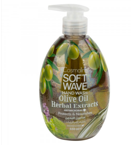 Cosmaline Soft Wave Hand Wash Olive Oil Herbal Extracts 550ml