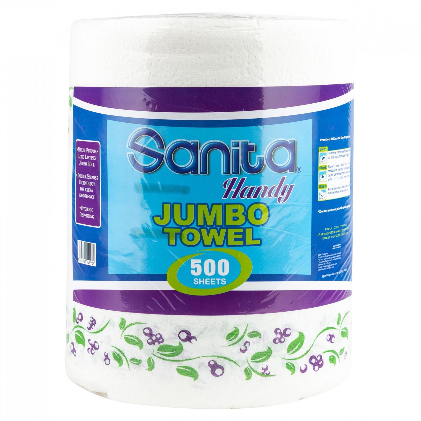 Sanita Handy Towel Jumbo 500 Sheets