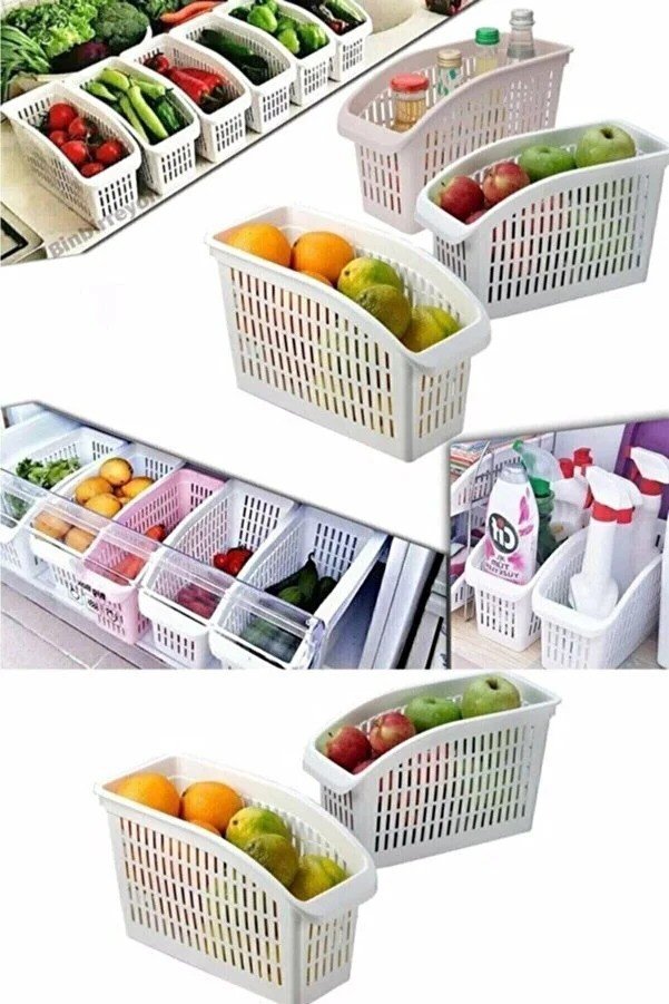 Canbay Store  6 Pieces Refrigerator Organizer Vegetable Fruit Basket Kitchen Bat