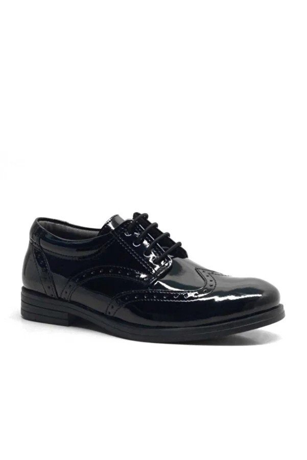 Raker  Titan Patent Leather Laced Classic Boys School Shoes