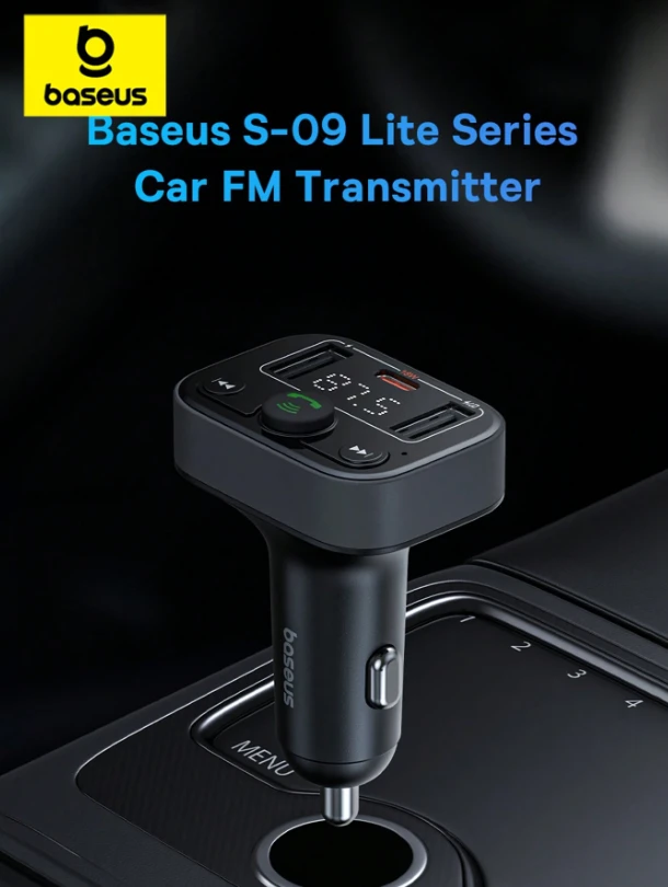 Baseus Car Charger FM Transmitter Handsfree Wireless Bluetooth 5.3 With PD 18W F